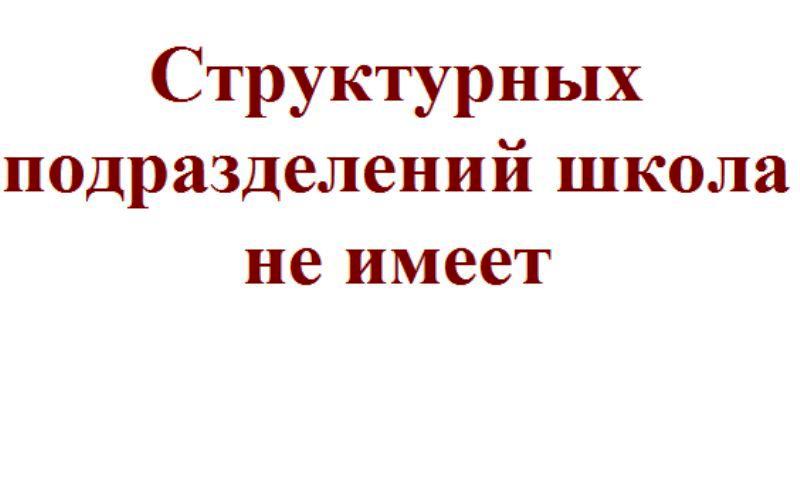 Структурные подразделения школы.